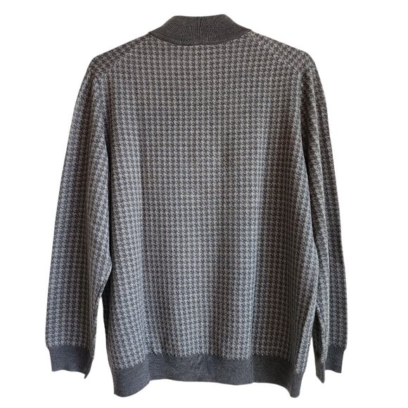 2XL Sweater Gray Jos A Bank Mock Neck Quarter Zip Mens New Merino Wool Blend Nwt - Picture 3 of 17